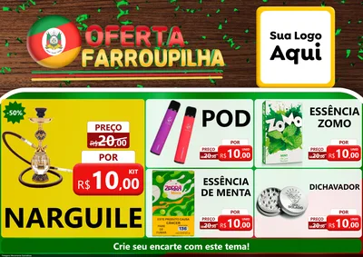 Modelo de Encarte para Encarte A4 Horizontal com o tema Oferta Farroupilha para Tabacaria