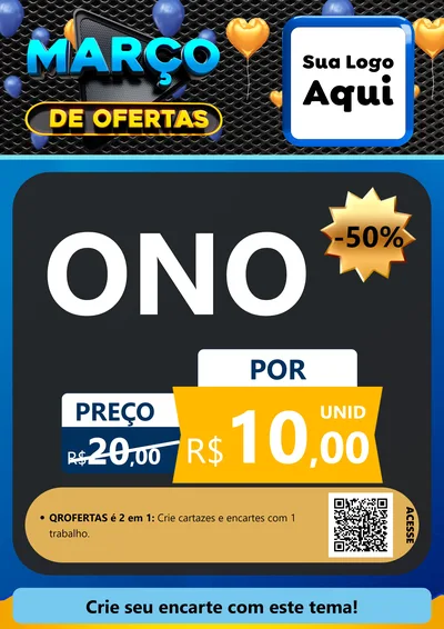 Modelo de Cartaz para Cartaz A4 Vertical com o tema Março de Ofertas para Óticas