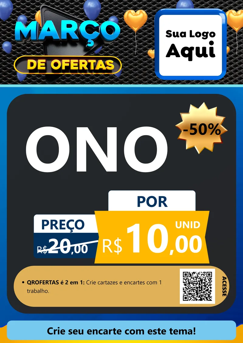 Modelo de Cartaz para Cartaz A4 Vertical com o tema Março de Ofertas para Óticas