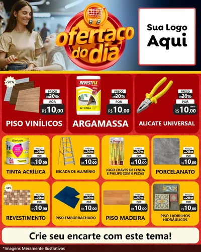Modelo de Rede Social para Feed Instagram com o tema Ofertaço Do Dia para Material para Construção