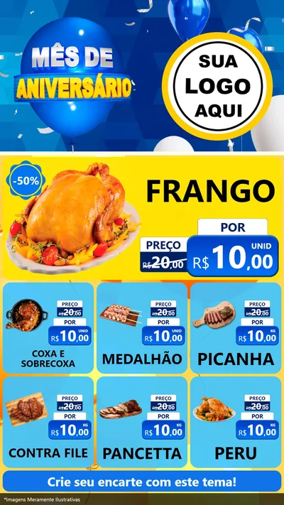 Modelo de Rede Social para Stories com o tema Mês de Aniversário para Assados
