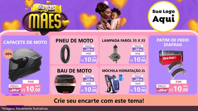 Modelo de TV para TV Horizontal com o tema Dia das Mães para Moto peças