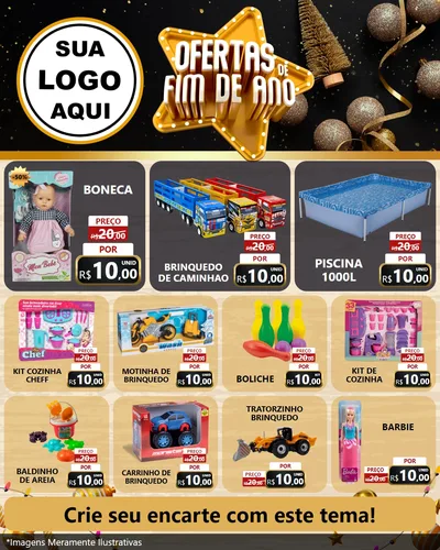 Modelo de Rede Social para Feed Instagram com o tema Ofertas de Fim de Ano para Brinquedos