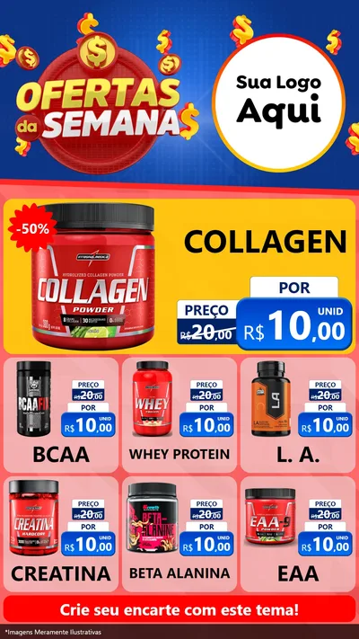 Modelo de Rede Social para Stories com o tema Ofertas Da Semana para Suplementos alimentares