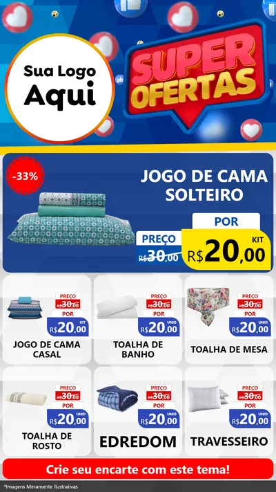 Modelo de Rede Social para Stories com o tema Super Ofertas para Cama, Mesa e Banho