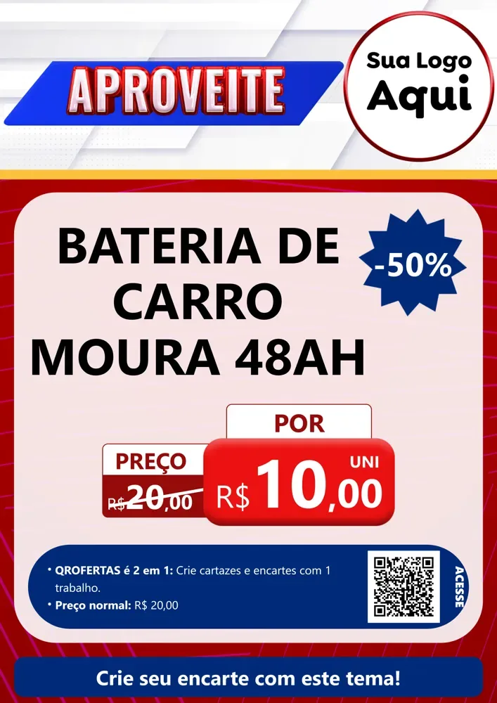 Modelo de Cartaz para Cartaz A4 Vertical com o tema Aproveite para Baterias Elétricas