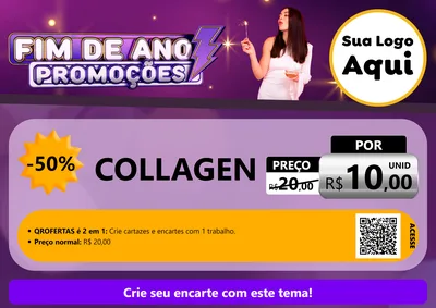 Modelo de Cartaz para Cartaz A4 Horizontal com o tema Fim de Ano Promoções para Suplementos alimentares