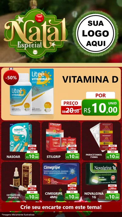 Modelo de Rede Social para Stories com o tema Natal Especial para Farmácia