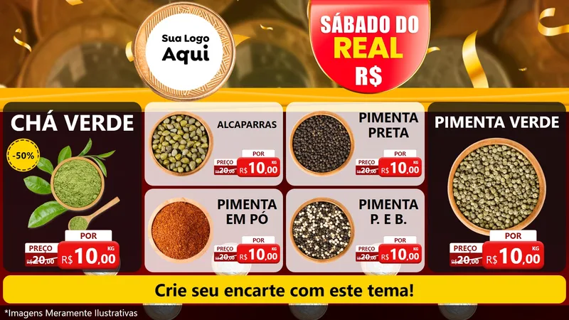 Modelo de TV para TV Horizontal com o tema Sábado do Real para Produtos Naturais