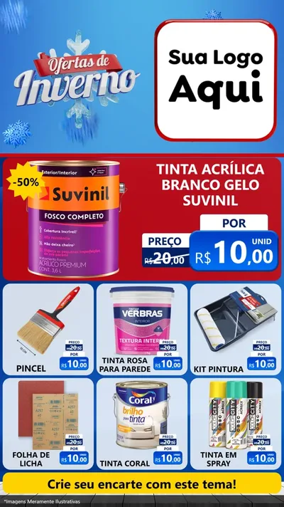 Modelo de Rede Social para Stories com o tema Ofertas de Inverno para Tintas e Ferramentas
