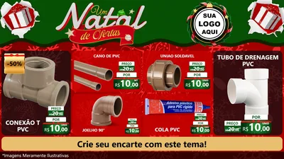 Modelo de TV para TV Horizontal com o tema Um Natal de Ofertas para Tubos e conexões