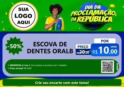 Modelo de Cartaz para Cartaz A4 Horizontal com o tema Dia Da Proclamação Da República para Higiene Pessoal
