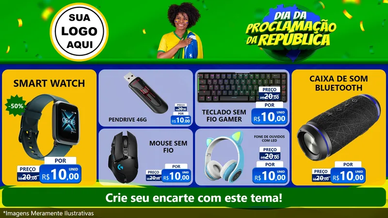 Modelo de TV para TV Horizontal com o tema Dia Da Proclamação Da República para Informática