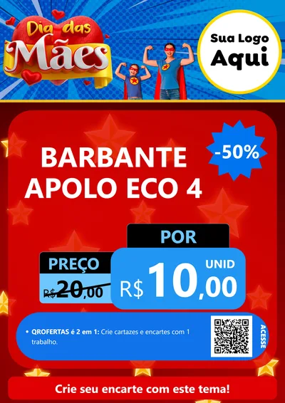 Modelo de Cartaz para Cartaz A4 Vertical com o tema Dia das Mães para Armarinho e Aviamentos