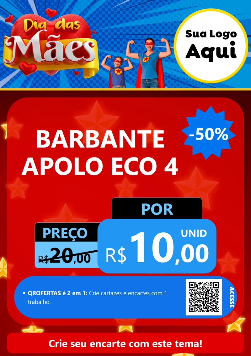 Modelo de Cartaz para Cartaz A4 Vertical com o tema Dia das Mães para Armarinho e Aviamentos