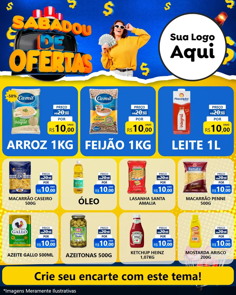 Modelo de Rede Social para Feed Instagram com o tema Sabadou de Ofertas para Supermercado