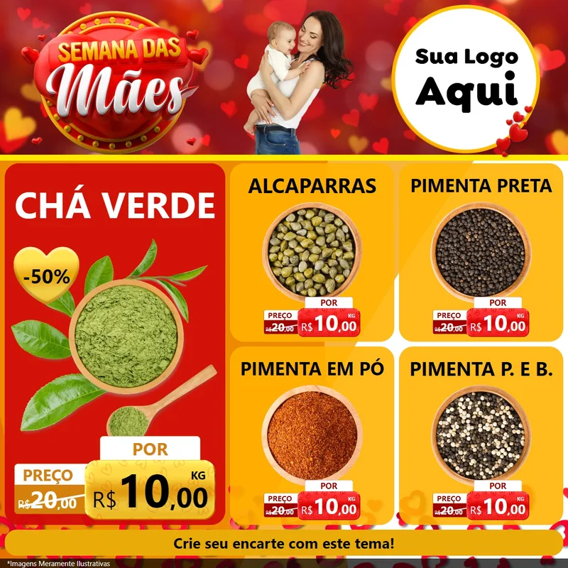 Modelo de Rede Social para Feed Facebook com o tema Semana das Mães para Produtos Naturais
