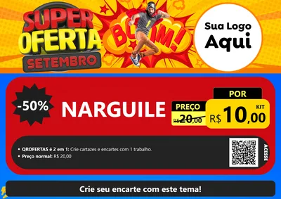 Modelo de Cartaz para Cartaz A4 Horizontal com o tema Super Oferta Setembro para Tabacaria