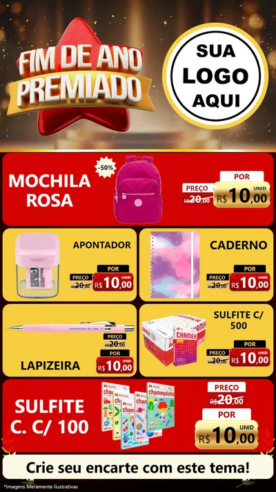 Modelo de TV para TV Vertical com o tema Fim de Ano Premiado para Papelaria