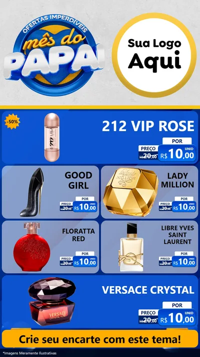 Modelo de TV para TV Vertical com o tema Ofertas Imperdíveis Mês Do Papai para Perfumes