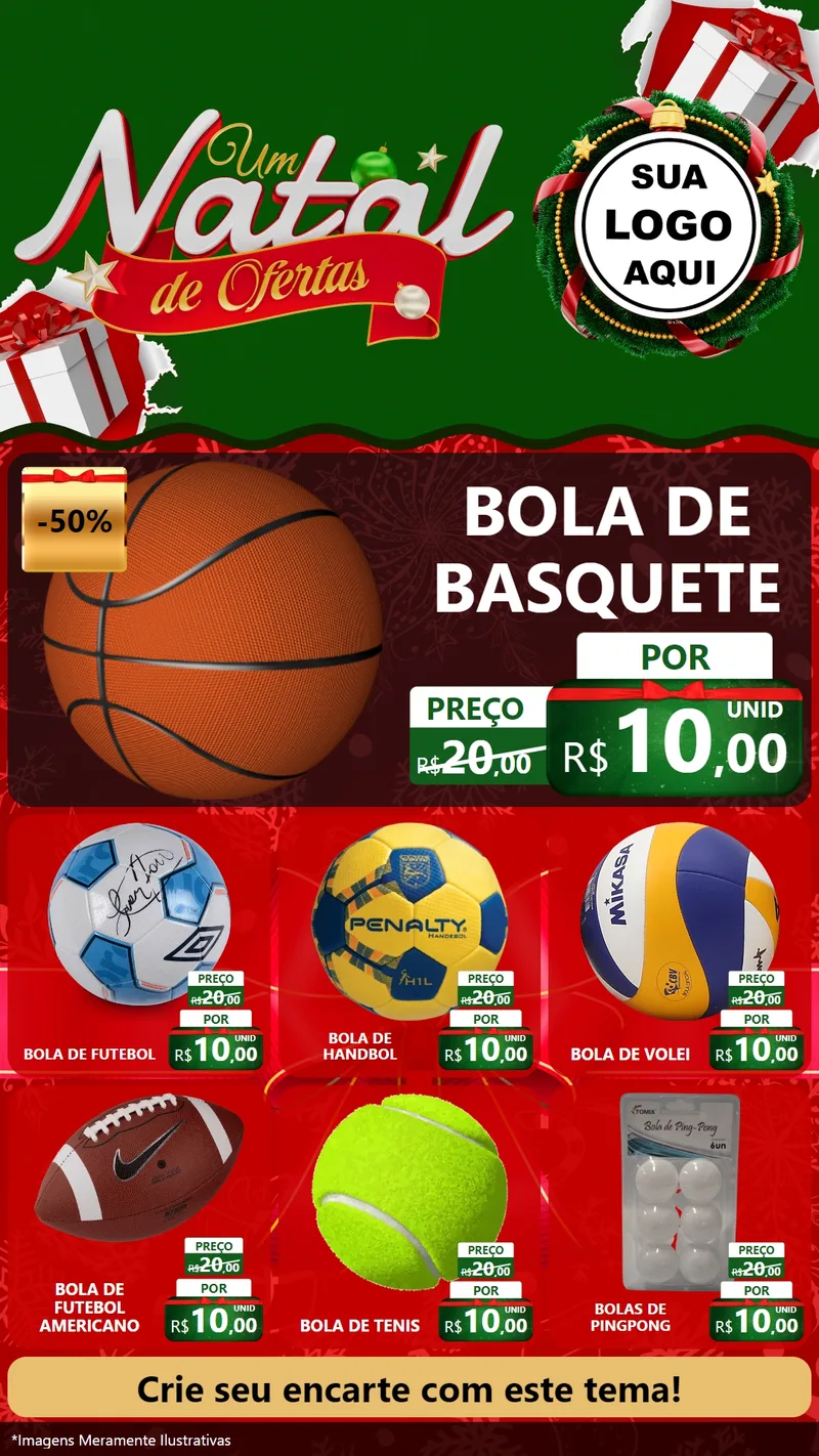 Modelo de Rede Social para Stories com o tema Um Natal de Ofertas para Artigos Esportivos