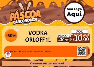 Modelo de Cartaz para Cartaz A4 Horizontal com o tema Páscoa da Economia para Distribuidora de bebidas