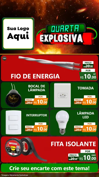 Modelo de TV para TV Vertical com o tema Quarta Explosiva para Materiais Elétricos