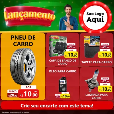 Modelo de Rede Social para Feed Facebook com o tema Lançamento para Auto peças
