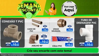 Modelo de TV para TV Horizontal com o tema Semana de Descontão - Copa para Tubos e conexões