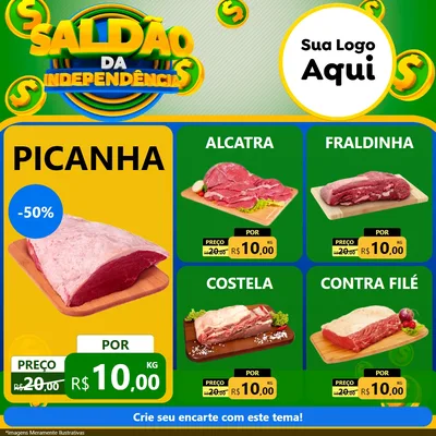 Modelo de Rede Social para Feed Facebook com o tema Saldão da Indepêndencia para Açougue