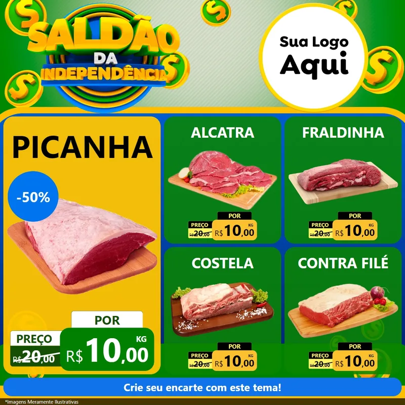 Modelo de Rede Social para Feed Facebook com o tema Saldão da Indepêndencia para Açougue