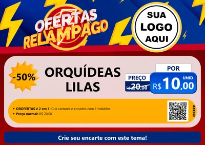 Modelo de Cartaz para Cartaz A4 Horizontal com o tema Ofertas Relâmpago para Floricultura e jardim