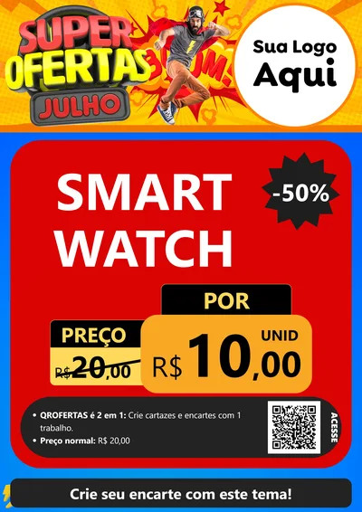 Modelo de Cartaz para Cartaz A4 Vertical com o tema Super Ofertas Julho para Informática