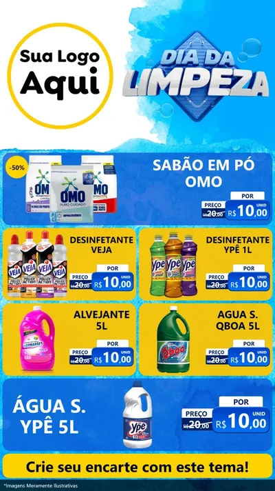 Modelo de TV para TV Vertical com o tema Dia da Limpeza para Produtos de Limpeza