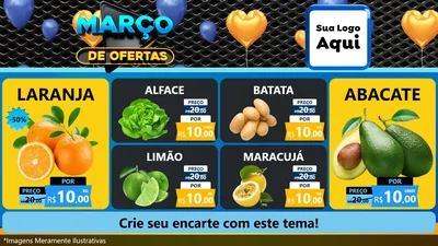 Modelo de TV para TV Horizontal com o tema Março de Ofertas para Hortifrúti