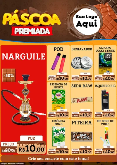 Modelo de Encarte para Encarte A4 Vertical com o tema Páscoa Premiada para Tabacaria