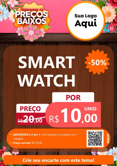 Modelo de Cartaz para Cartaz A4 Vertical com o tema Primavera de Preços Baixos para Informática