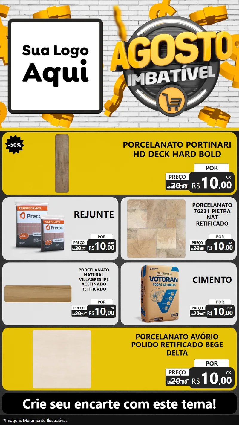 Modelo de TV para TV Vertical com o tema Agosto imbatível para Pisos e revestimentos
