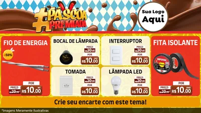 Modelo de TV para TV Horizontal com o tema Páscoa Premiada para Materiais Elétricos