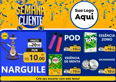 Modelo de Encarte para Encarte A4 Horizontal com o tema Semana do Cliente para Tabacaria