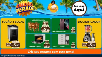 Modelo de TV para TV Horizontal com o tema Saldão de Verão para Móveis e Eletro