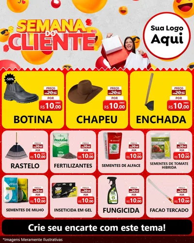 Modelo de Rede Social para Feed Instagram com o tema Semana do Cliente para Agropecuária