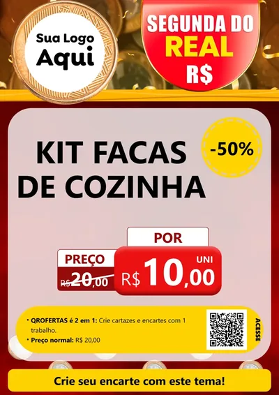Modelo de Cartaz para Cartaz A4 Vertical com o tema Segunda do Real para Utilidades Domésticas