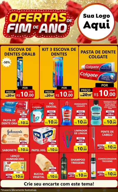 Modelo de Encarte para Encarte Grande com o tema Ofertas de Fim de Ano para Higiene Pessoal