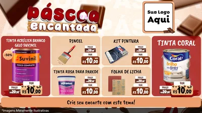 Modelo de TV para TV Horizontal com o tema Páscoa Encantada para Tintas e Ferramentas