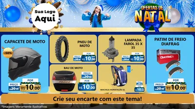 Modelo de TV para TV Horizontal com o tema Ofertas de Natal para Moto peças