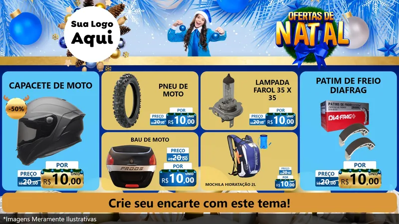 Modelo de TV para TV Horizontal com o tema Ofertas de Natal para Moto peças