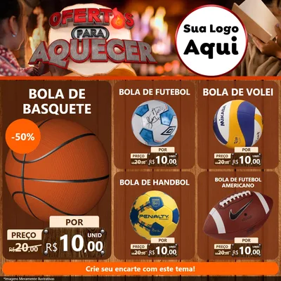 Modelo de Rede Social para Feed Facebook com o tema Ofertas Para Aquecer para Artigos Esportivos