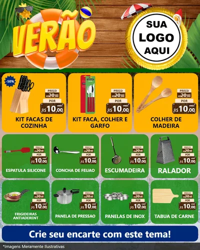 Modelo de Rede Social para Feed Instagram com o tema Verão para Utilidades Domésticas