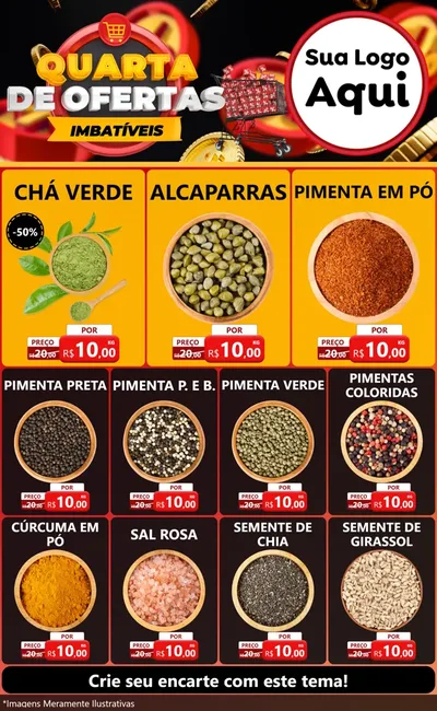 Modelo de Encarte para Encarte Grande com o tema Quarta de Ofertas Imbatíveis para Produtos Naturais